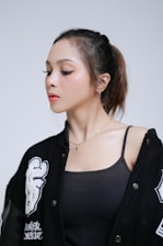a person with a black jacket