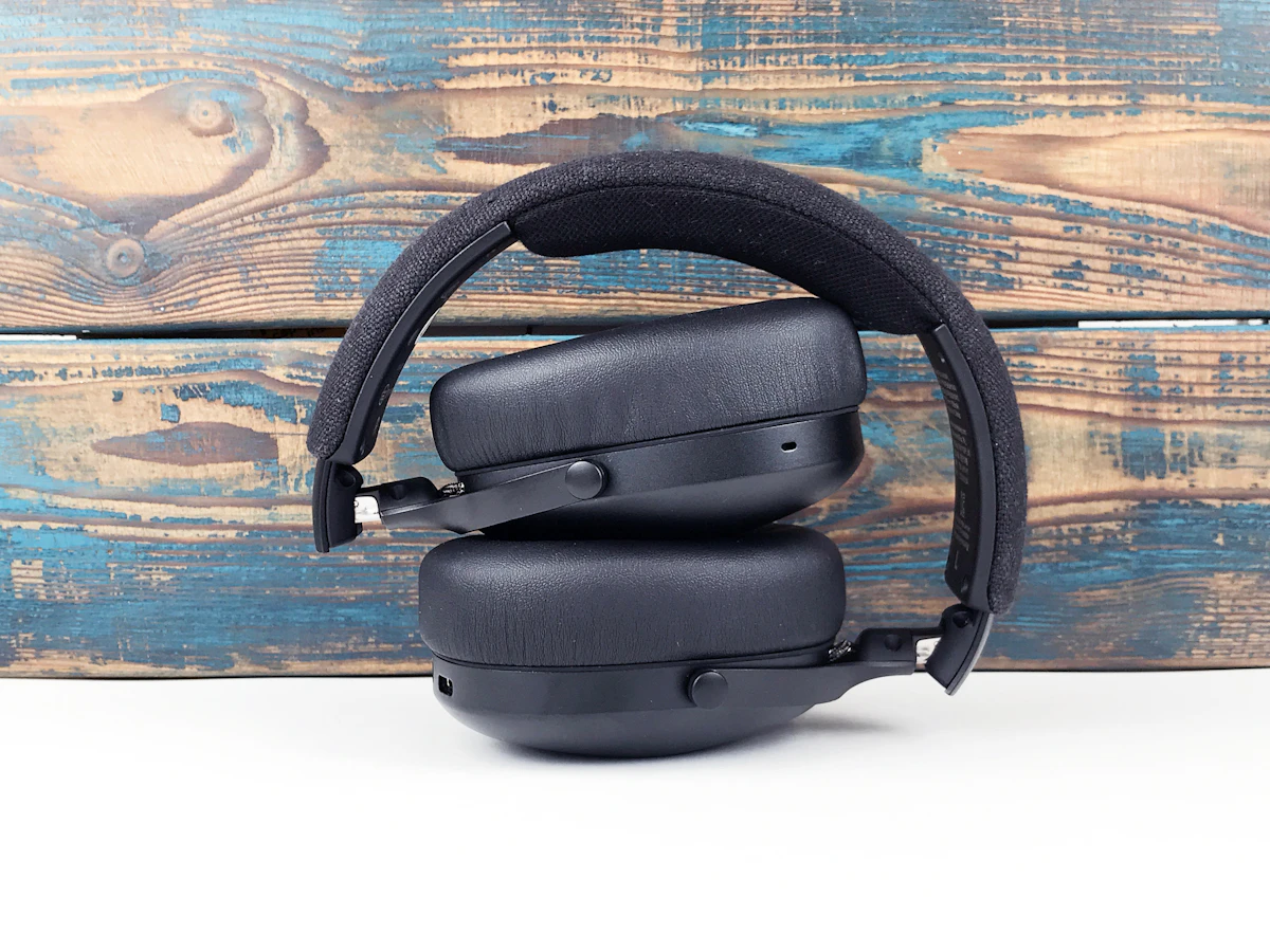a pair of black headphones