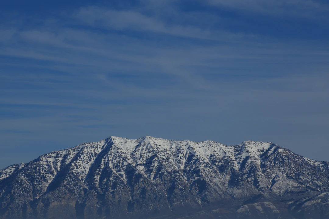 Wasatch Mountains rising above the Utah landscape