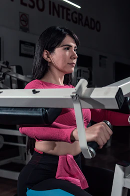 a woman in a gym