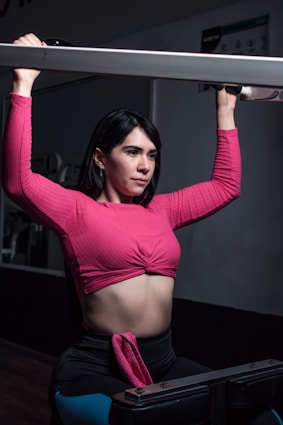 a woman lifting weights