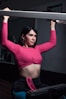 a woman lifting weights