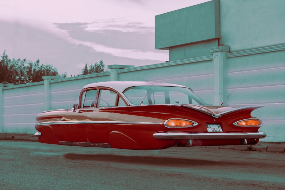 a car parked outside a building