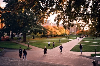 college students walking on campus