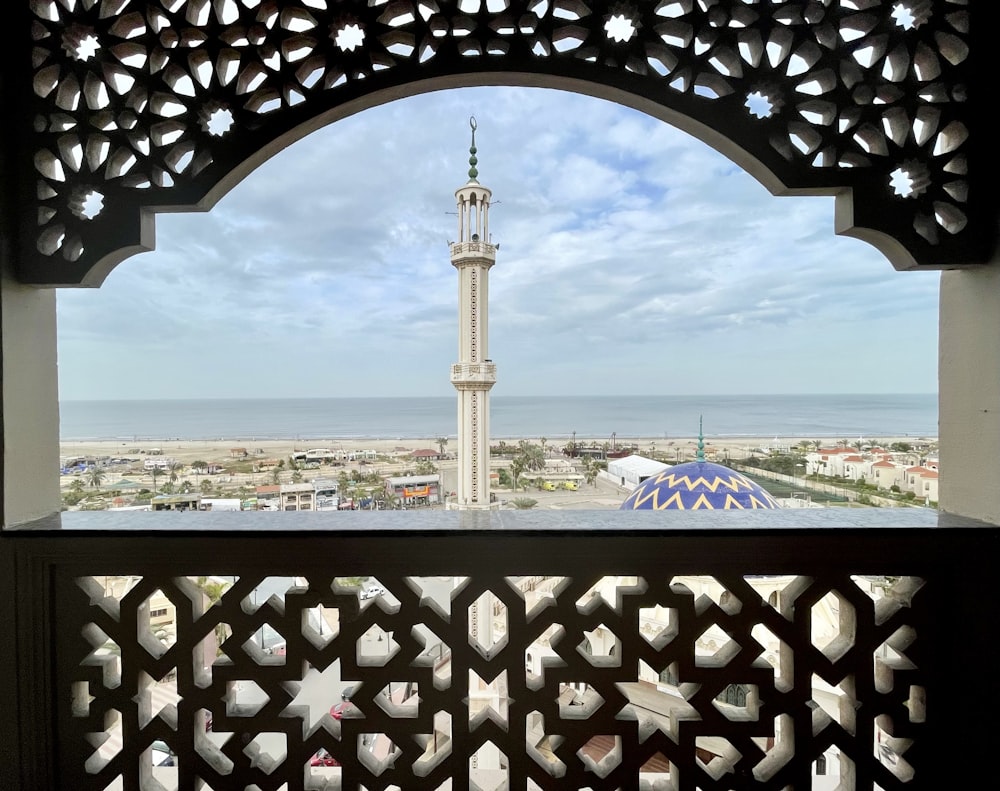 a view of a city from a window