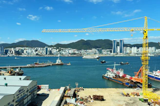 a crane over a body of water