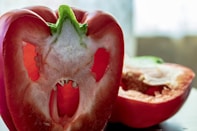 a close up of a tomato