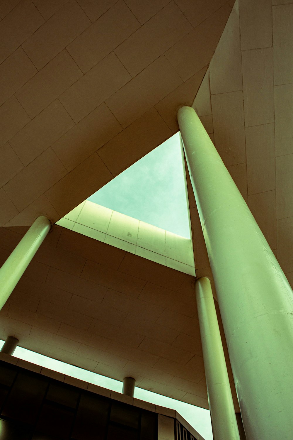 a green metal railing