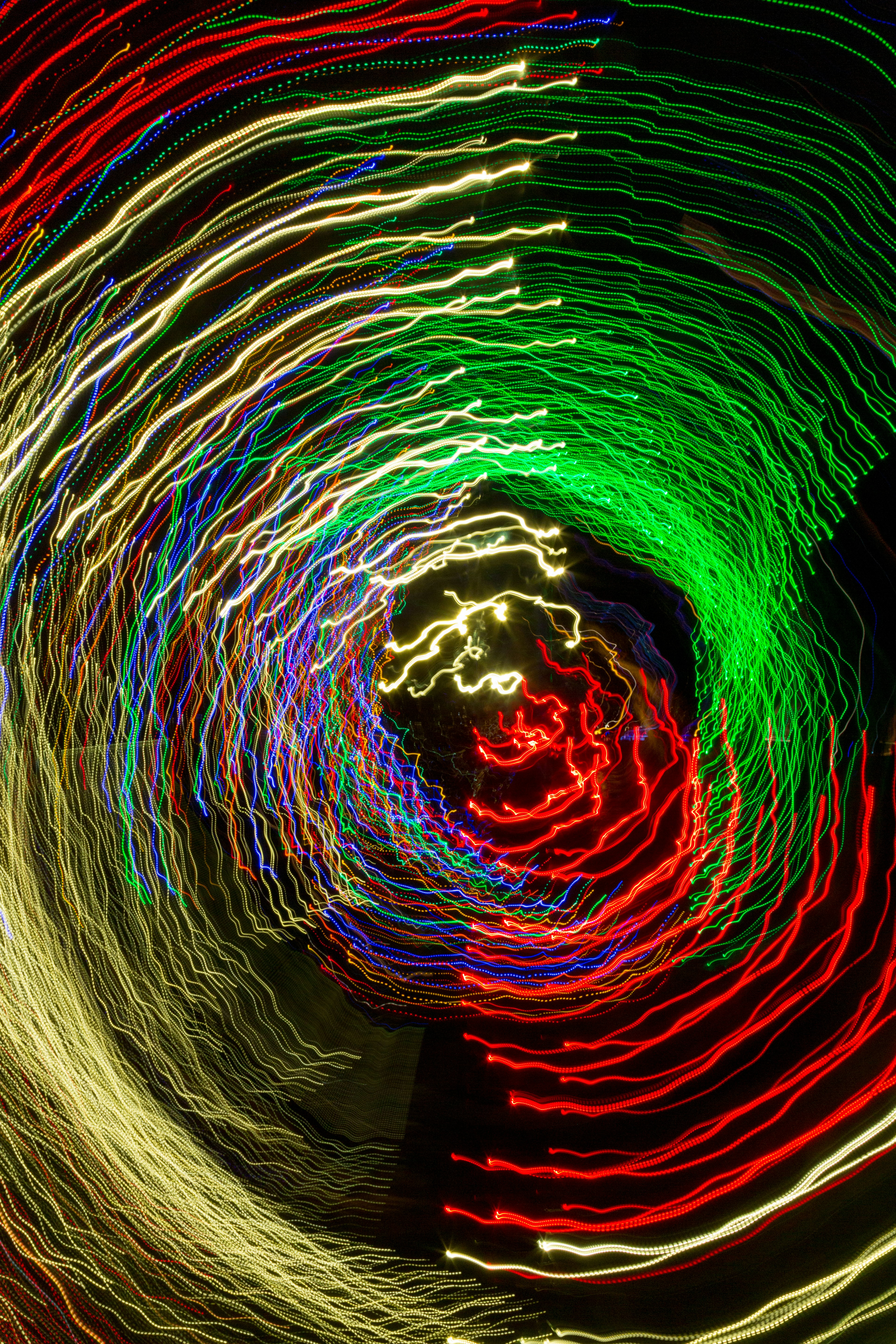 a close up of a colorful spiral