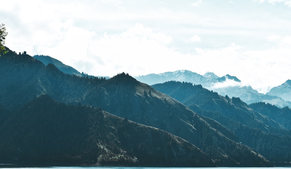 a mountain with snow