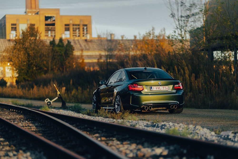 a car on a train track