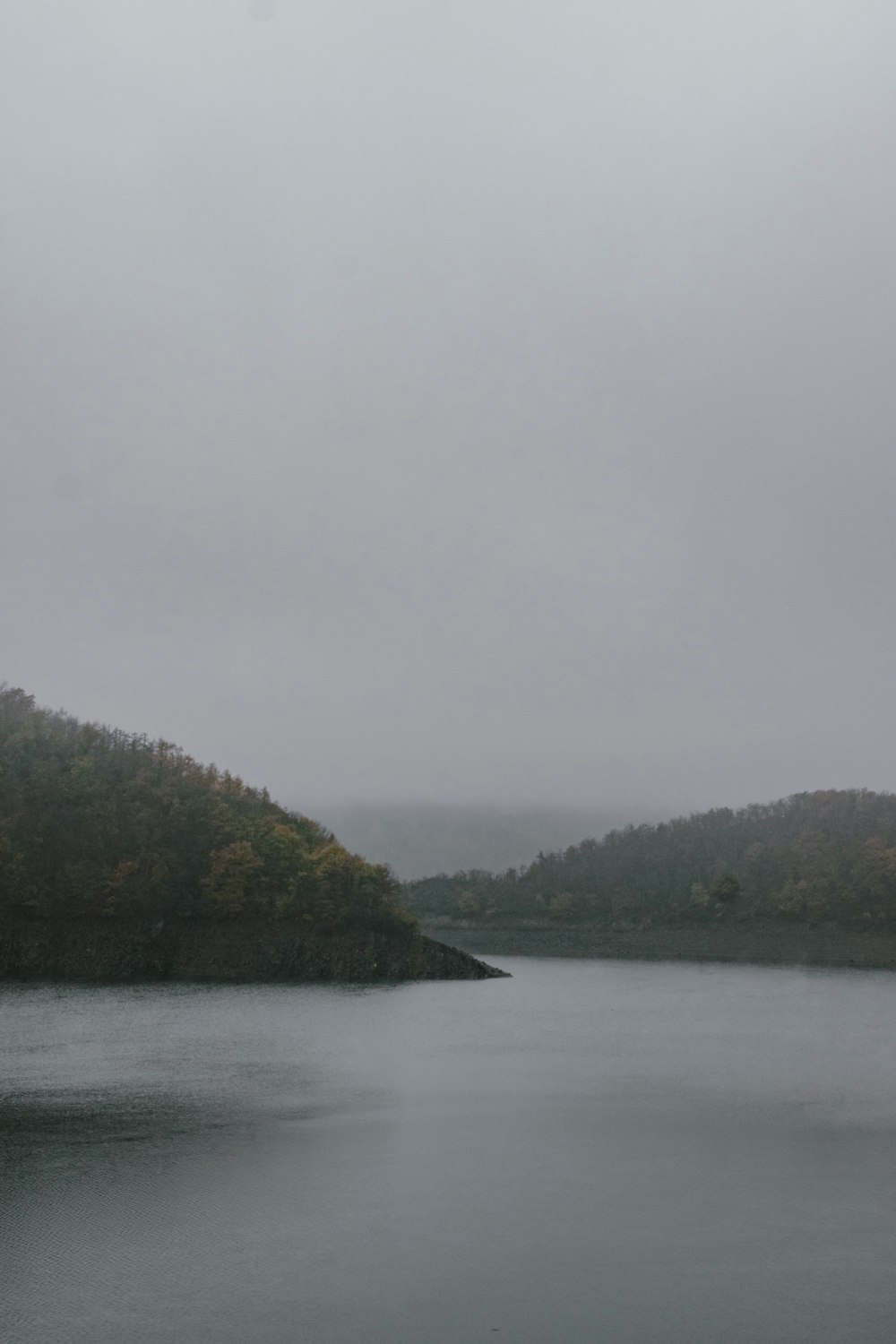 a body of water with trees on the side