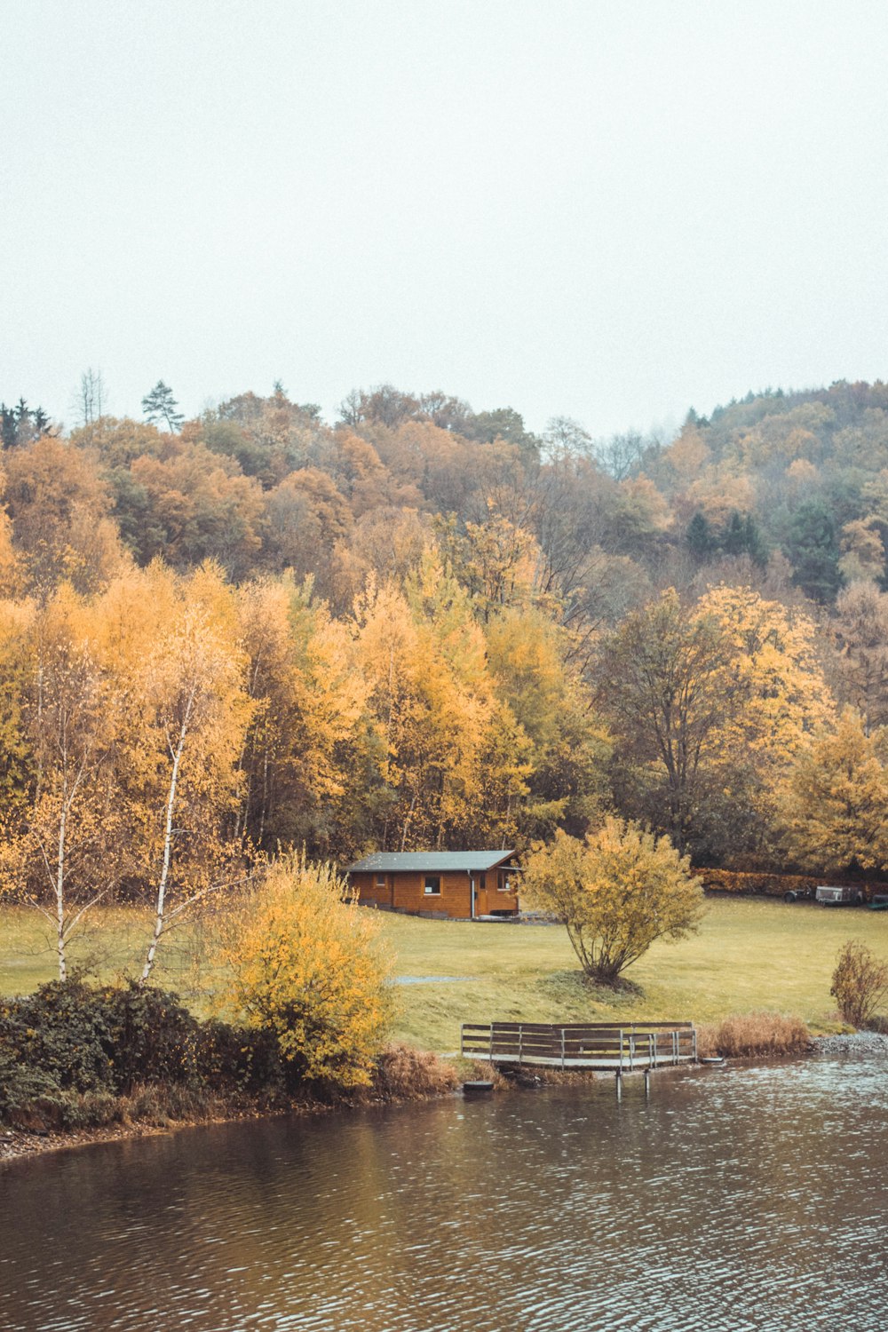 a house on a hill by a river