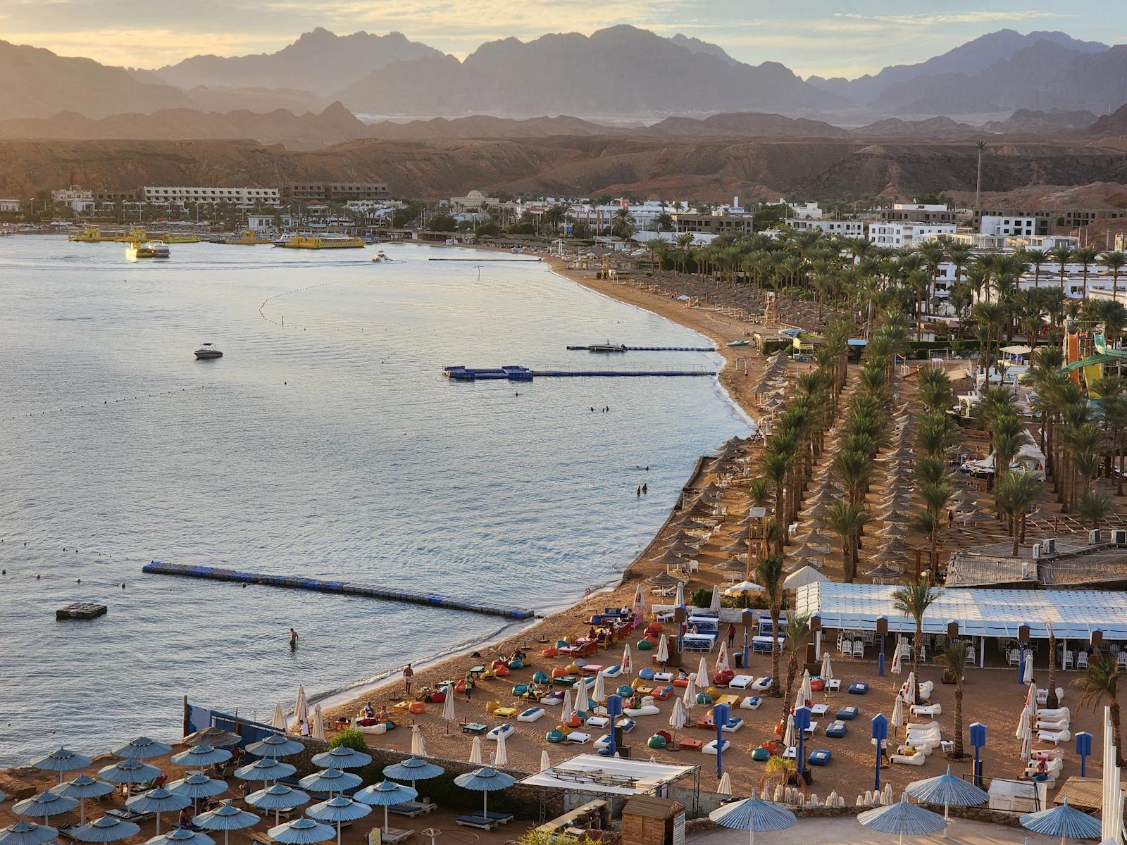 A waterfront road on the Sharm El Sheikh coast.