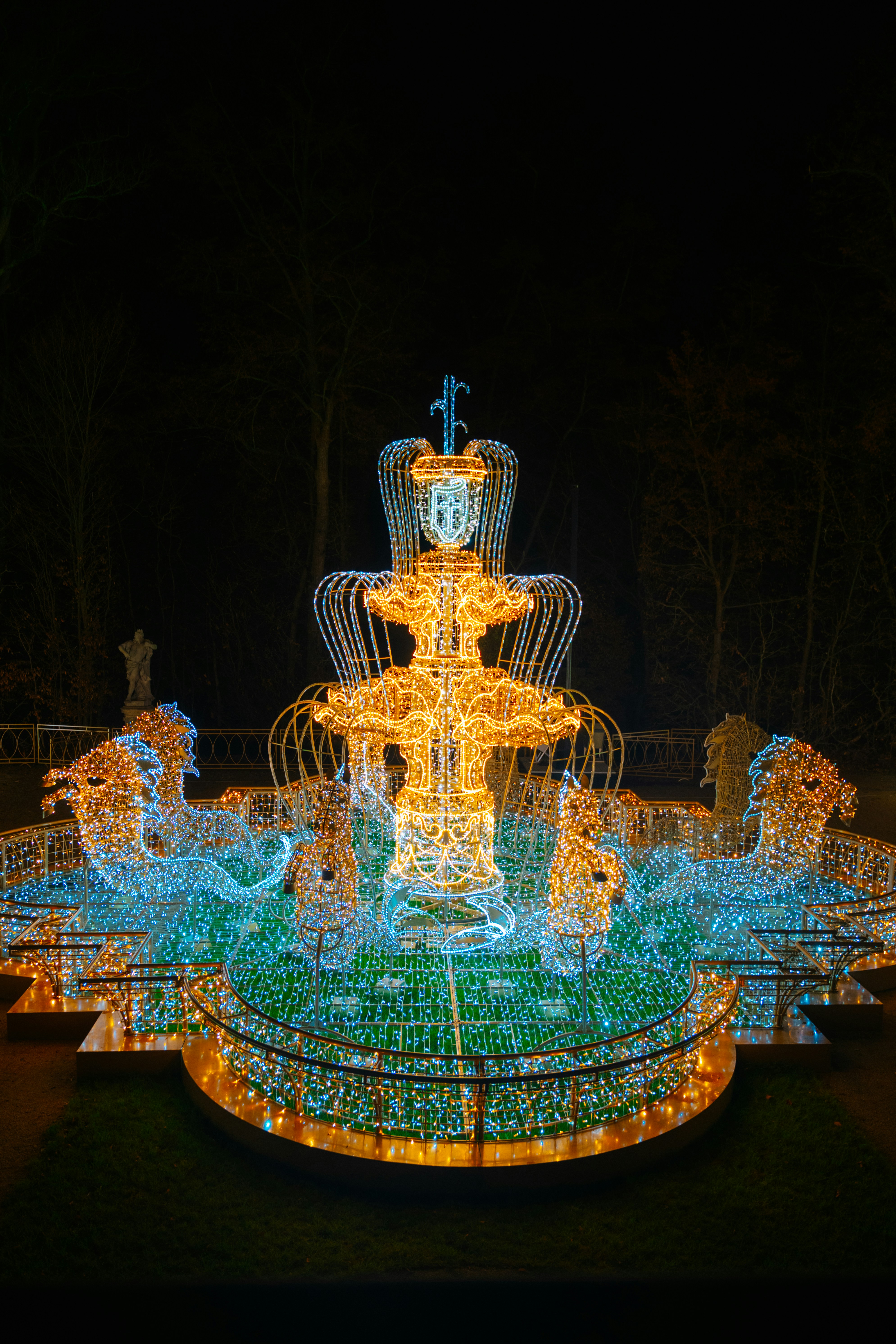a fountain with water shooting up