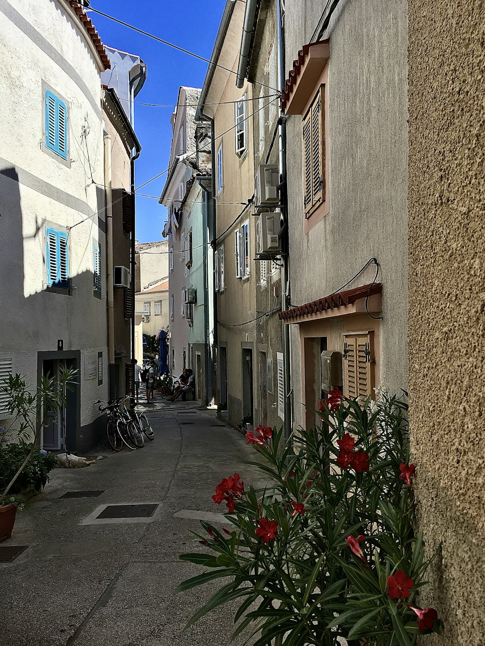 Una calle con edificios a ambos lados