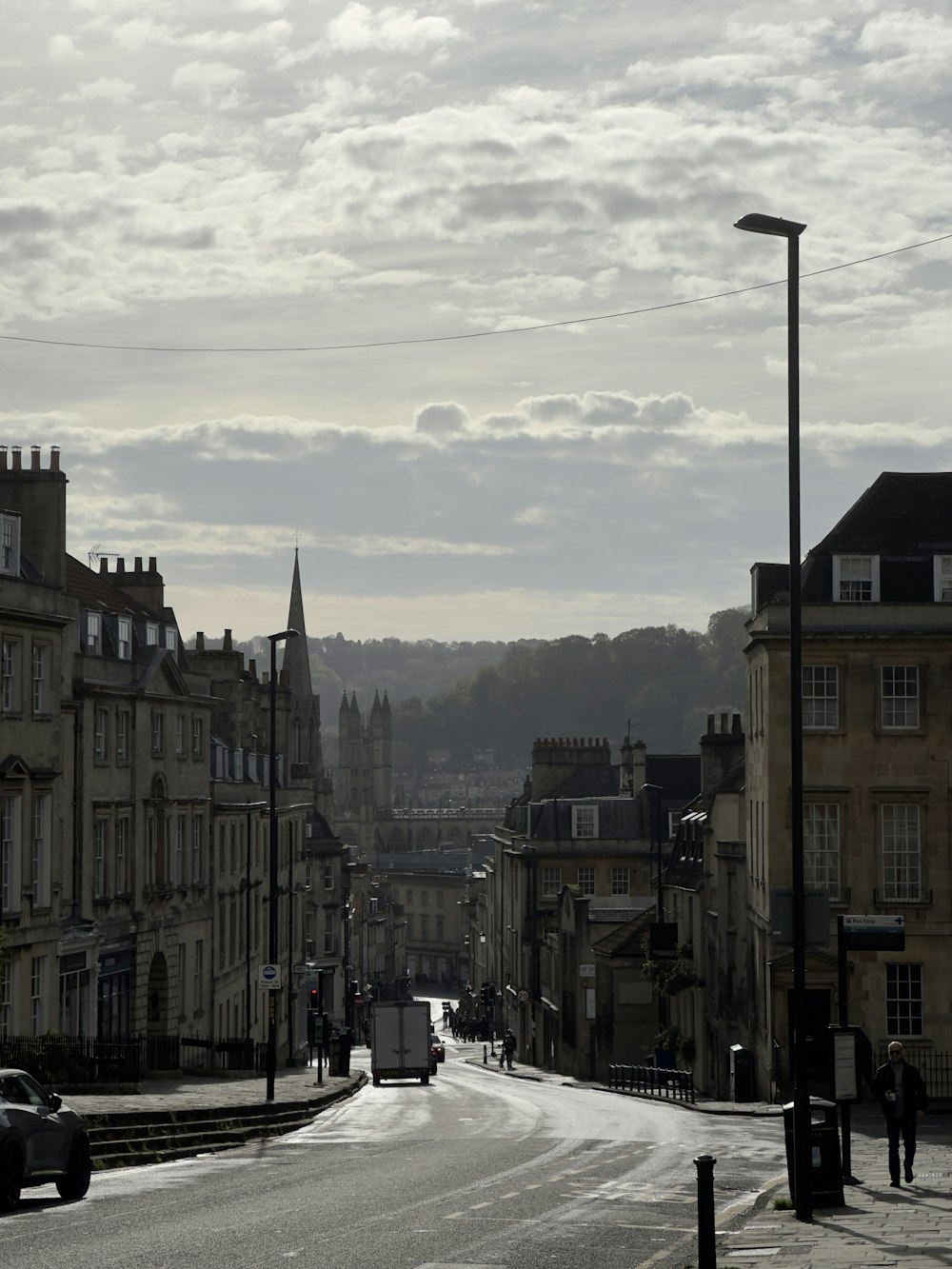 a street with buildings on the side