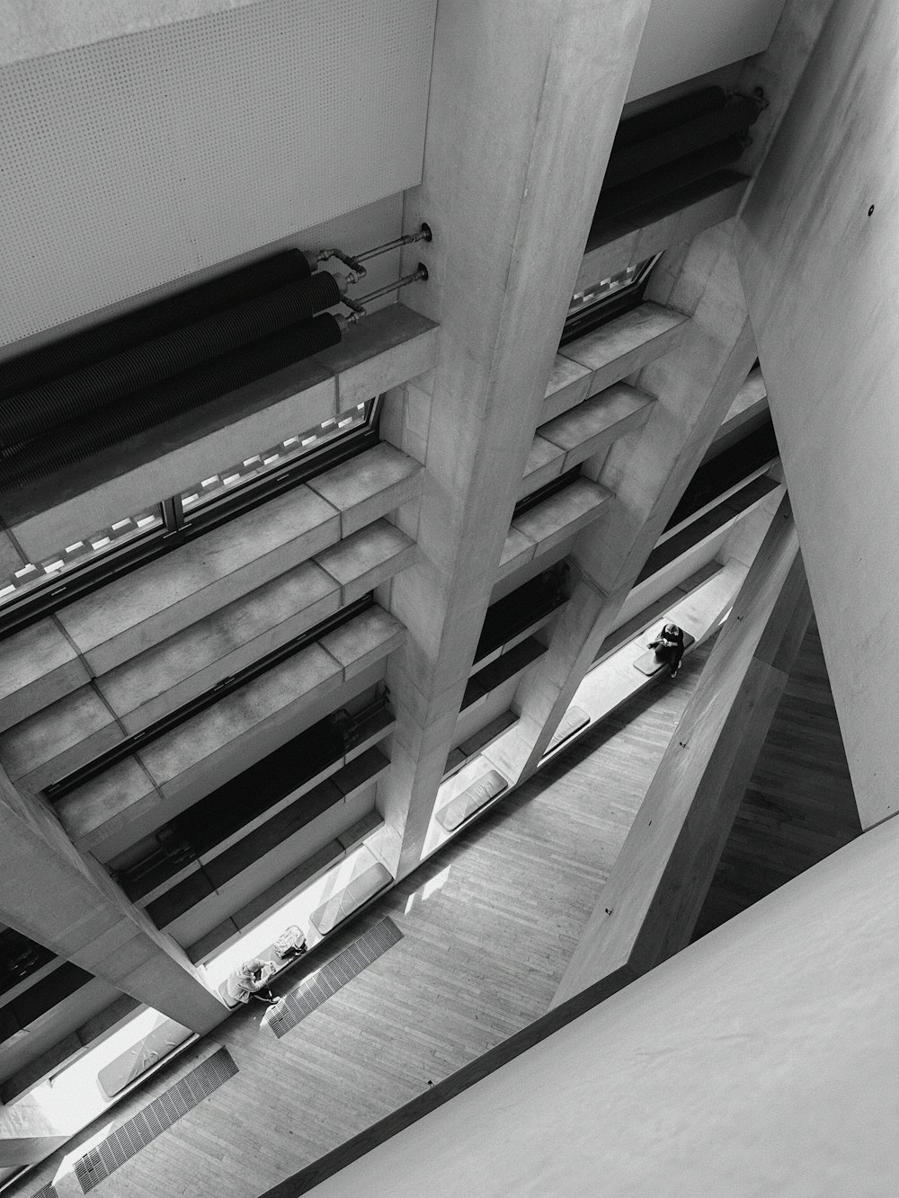 a person walking up a flight of stairs