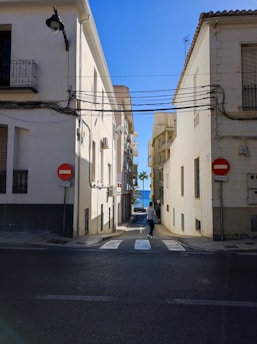 a person walking down a street