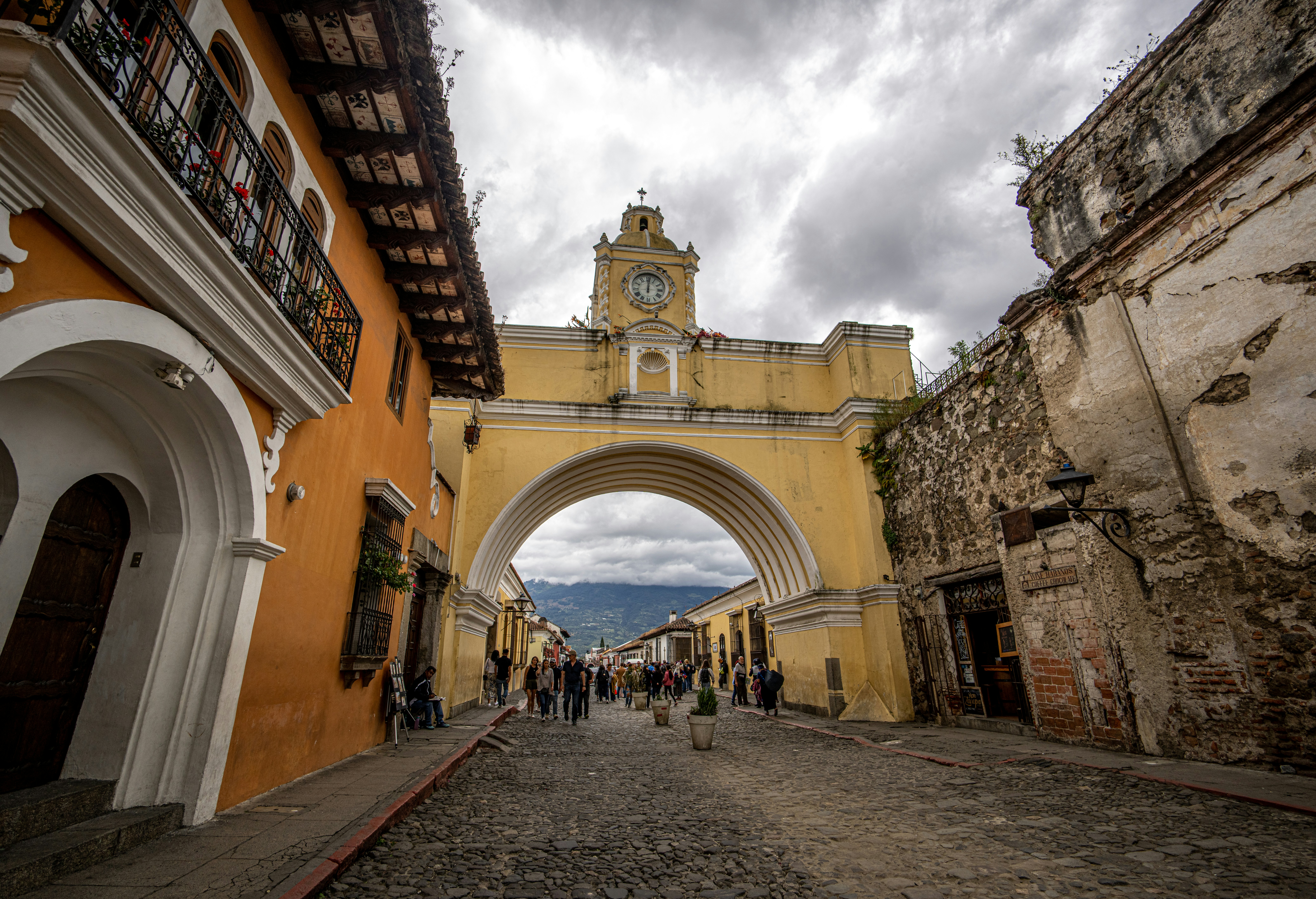 a clock tower in a city