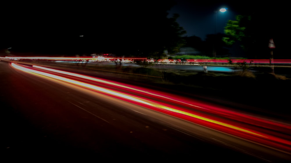 a road with red lights