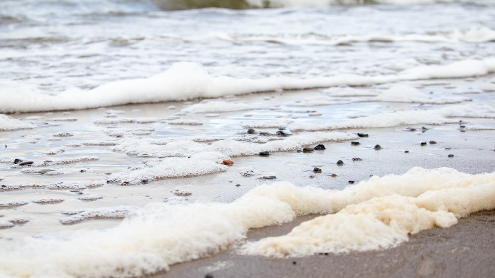 waves crashing on a beach