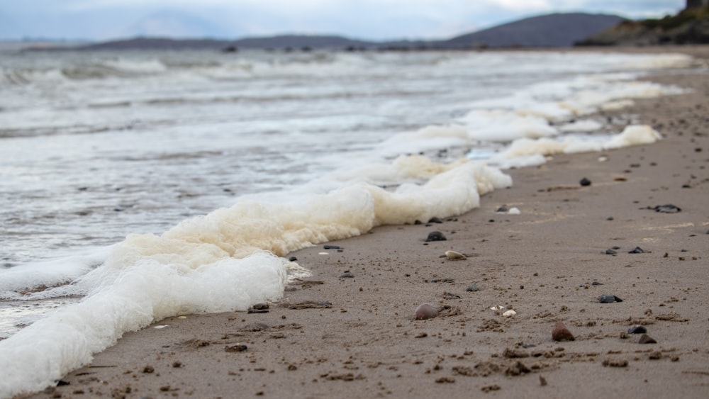 waves crashing on a beach