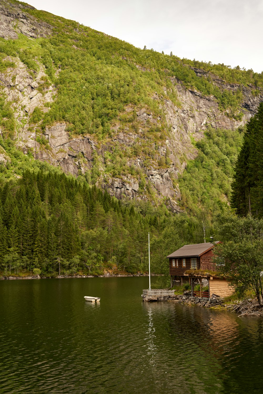 a house on a lake