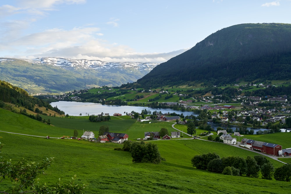 a small town in the valley between mountains