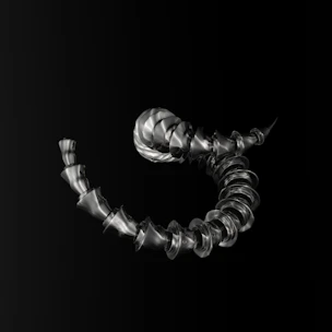 Abstract geometric shapes forming an ascending spiral symbolizing growth and data flow.