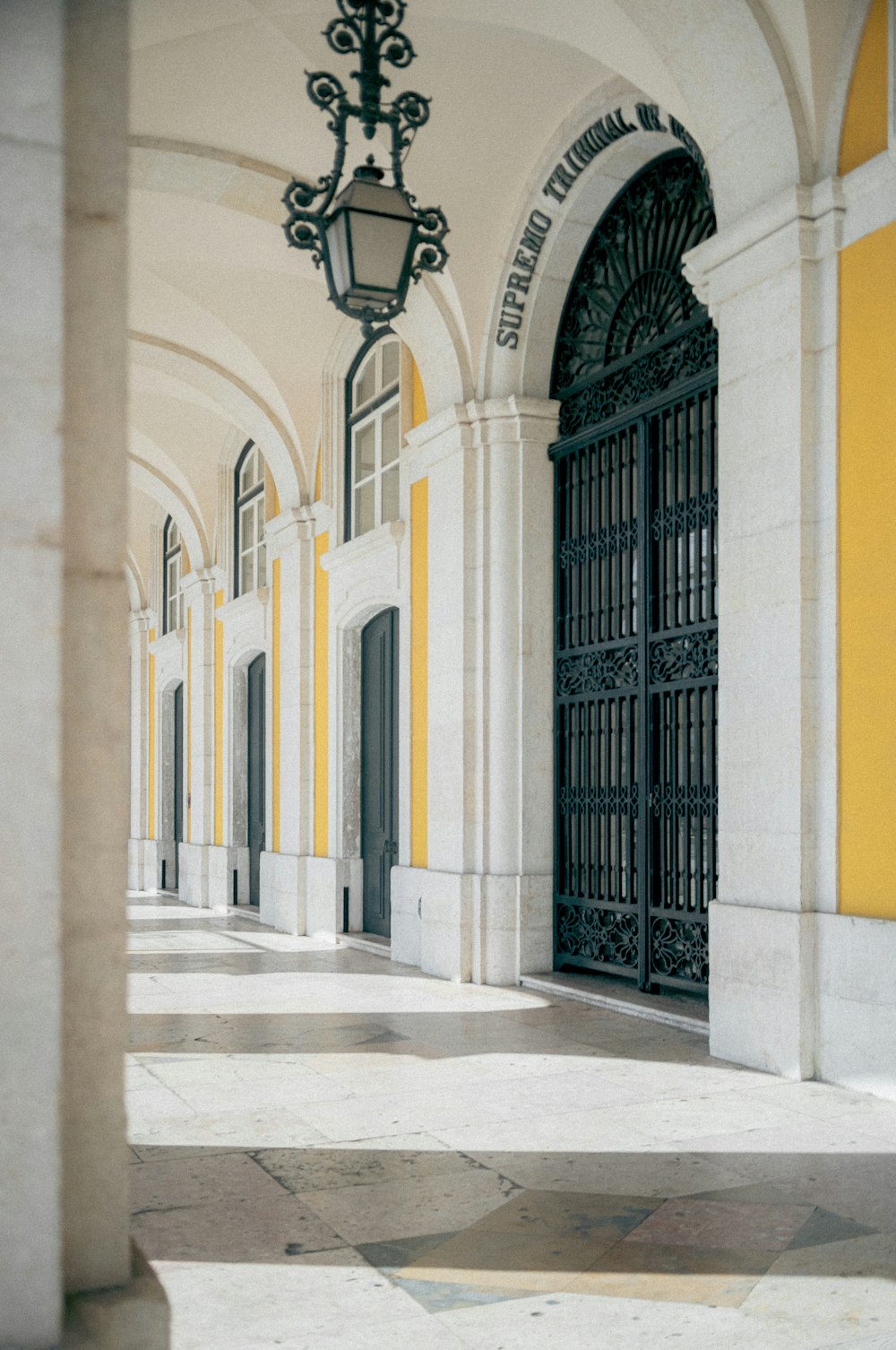 a hallway with a gate