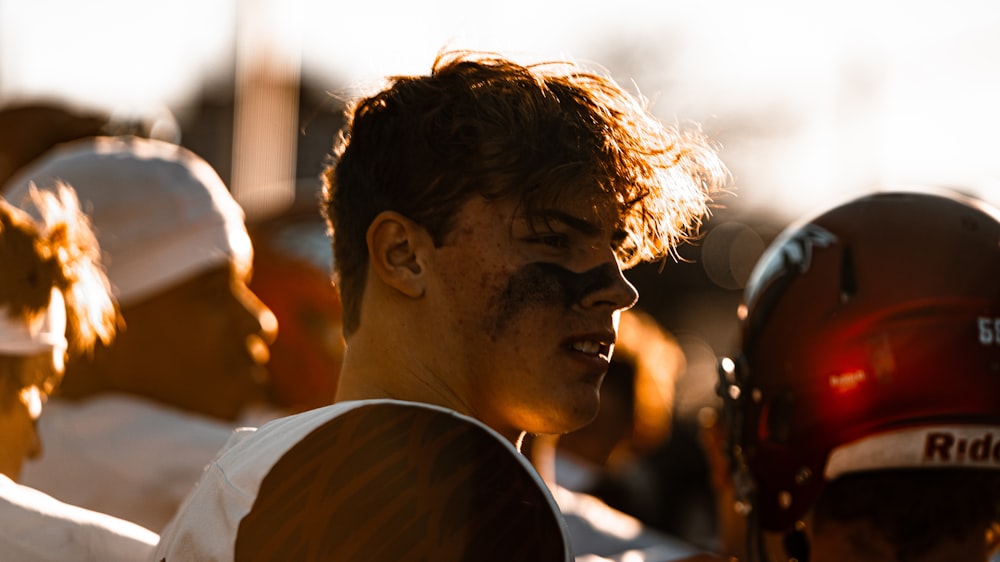 a man wearing a helmet