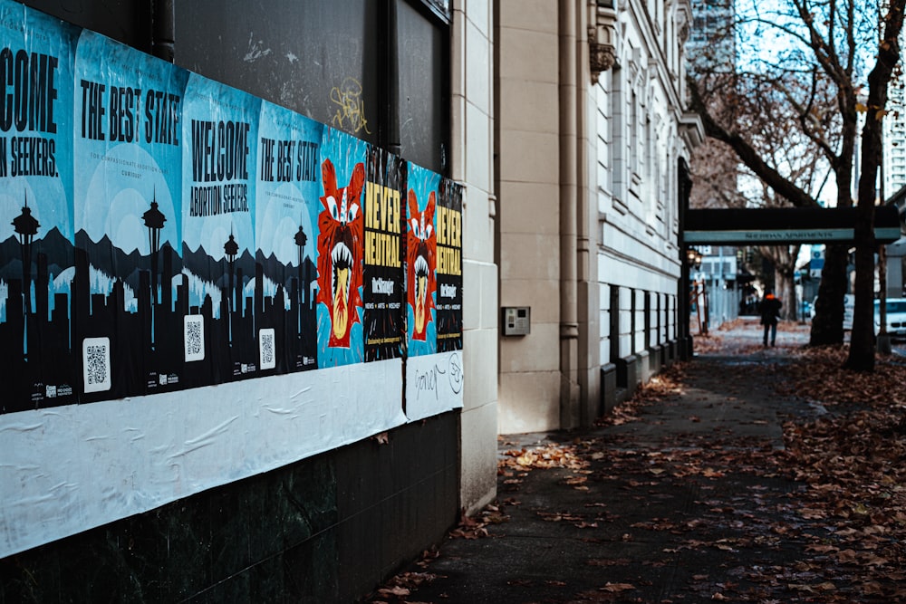 a large sign on a building