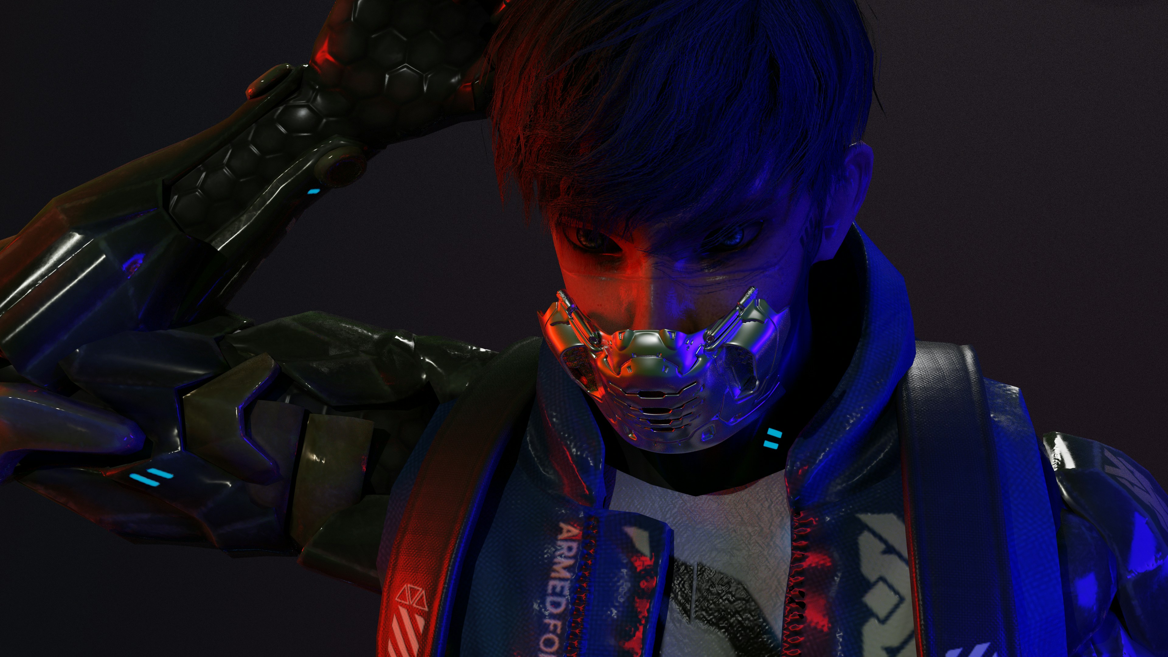 a man wearing a mask