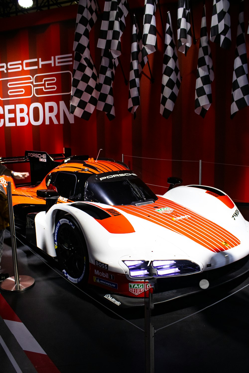 a race car on display