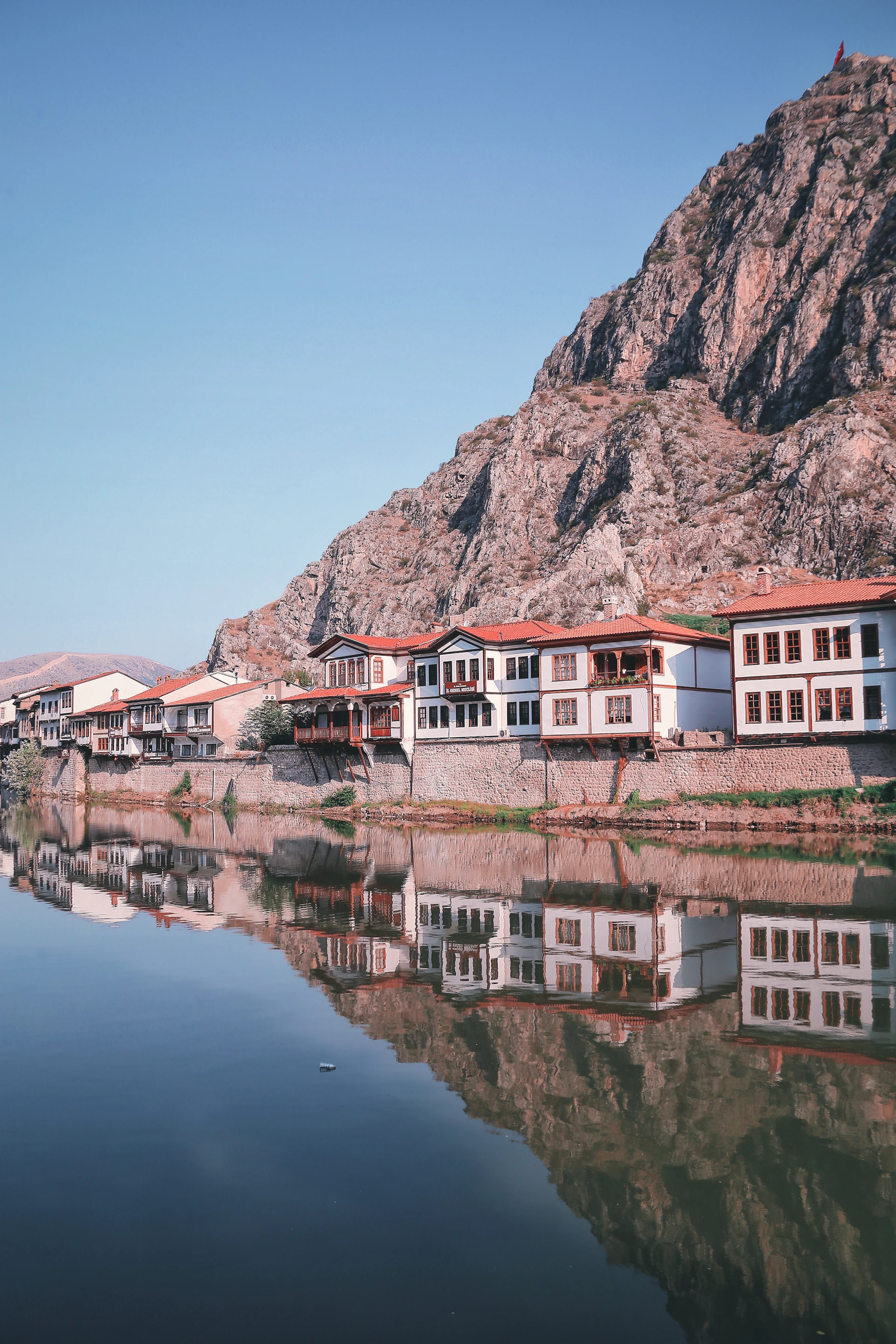 a row of houses on a hill