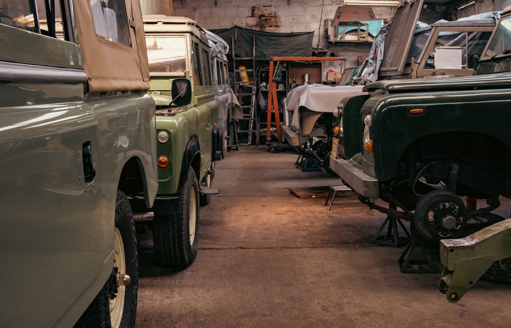 a group of old cars