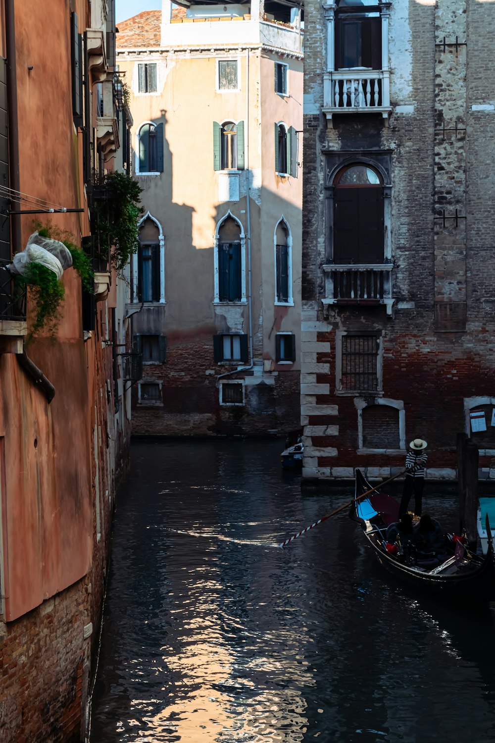 a canal with boats in it