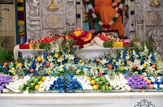 a display of flowers