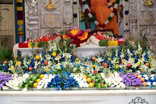 a display of flowers