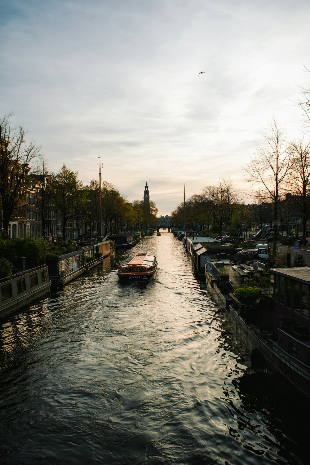 a boat on a river