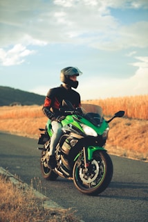 a man on a motorcycle