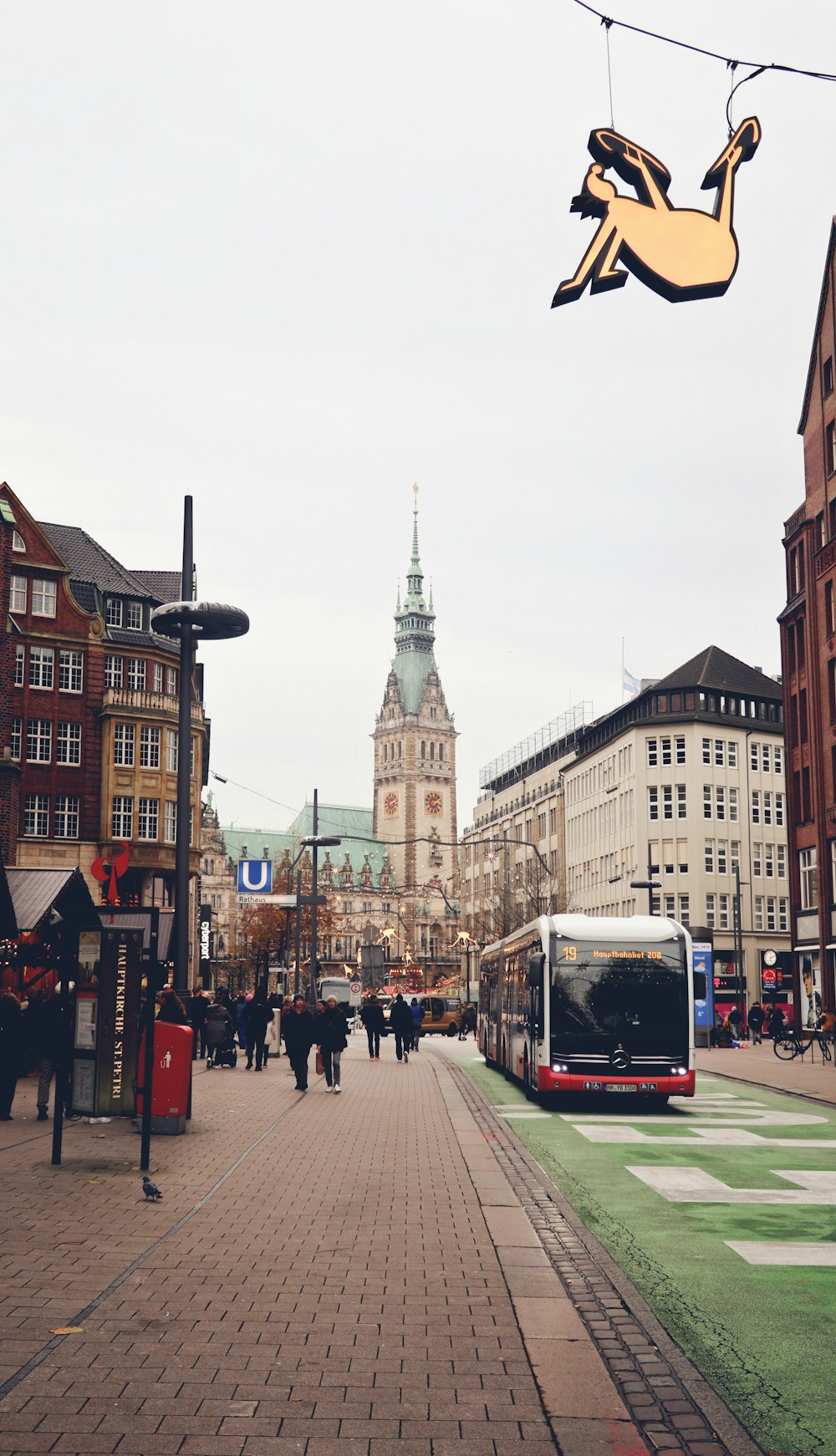 a bus on a city street