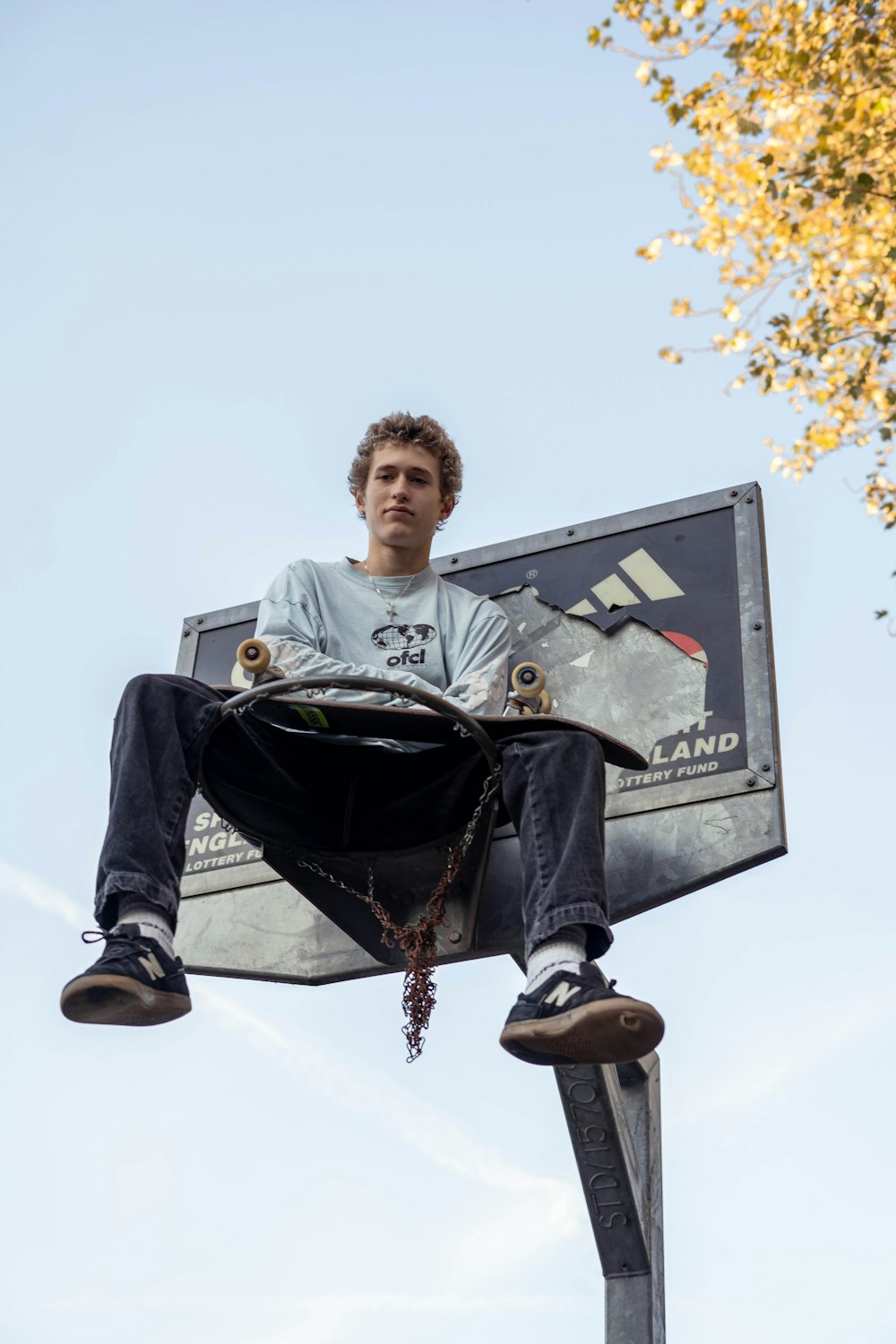 a man sitting on a statue