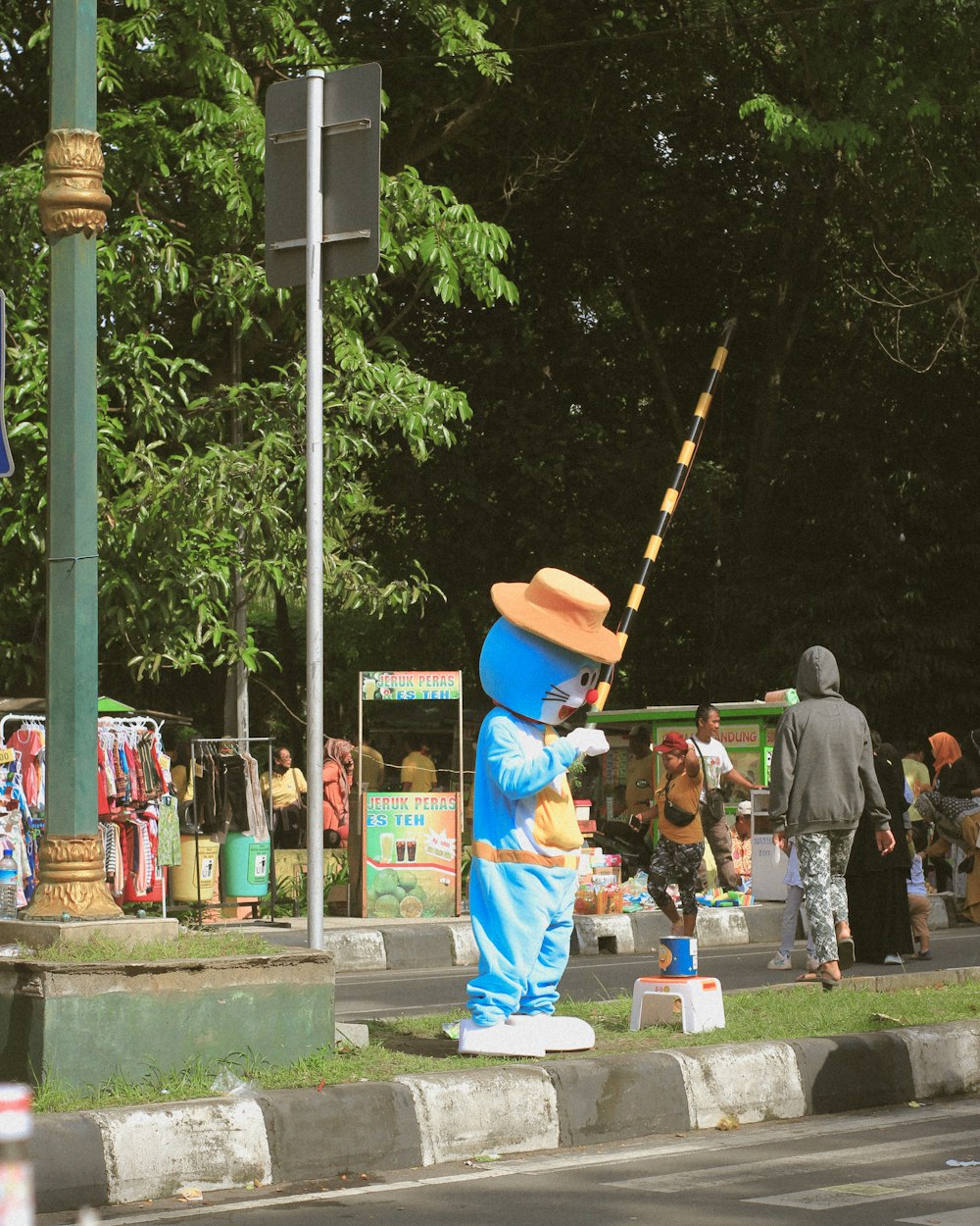 a statue of a person holding a sword