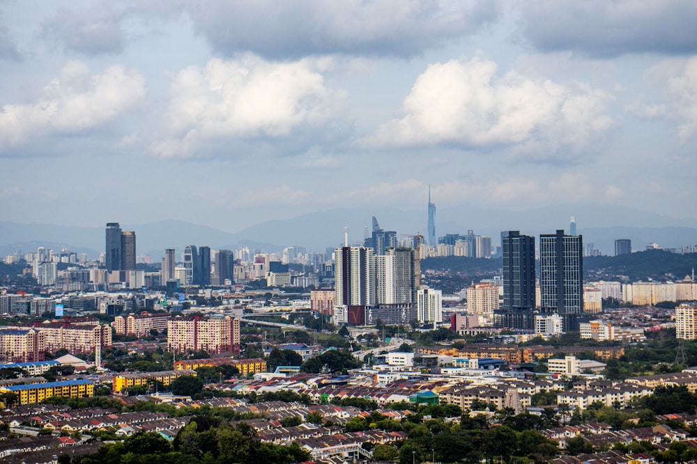 a city with tall buildings