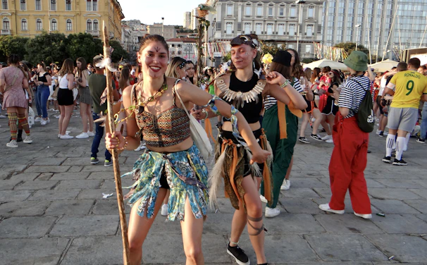 a group of people in garment