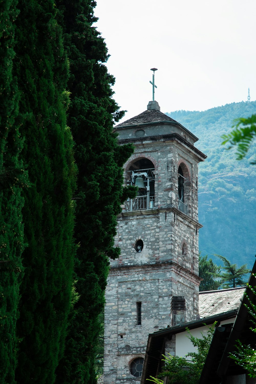 a stone building with a tower