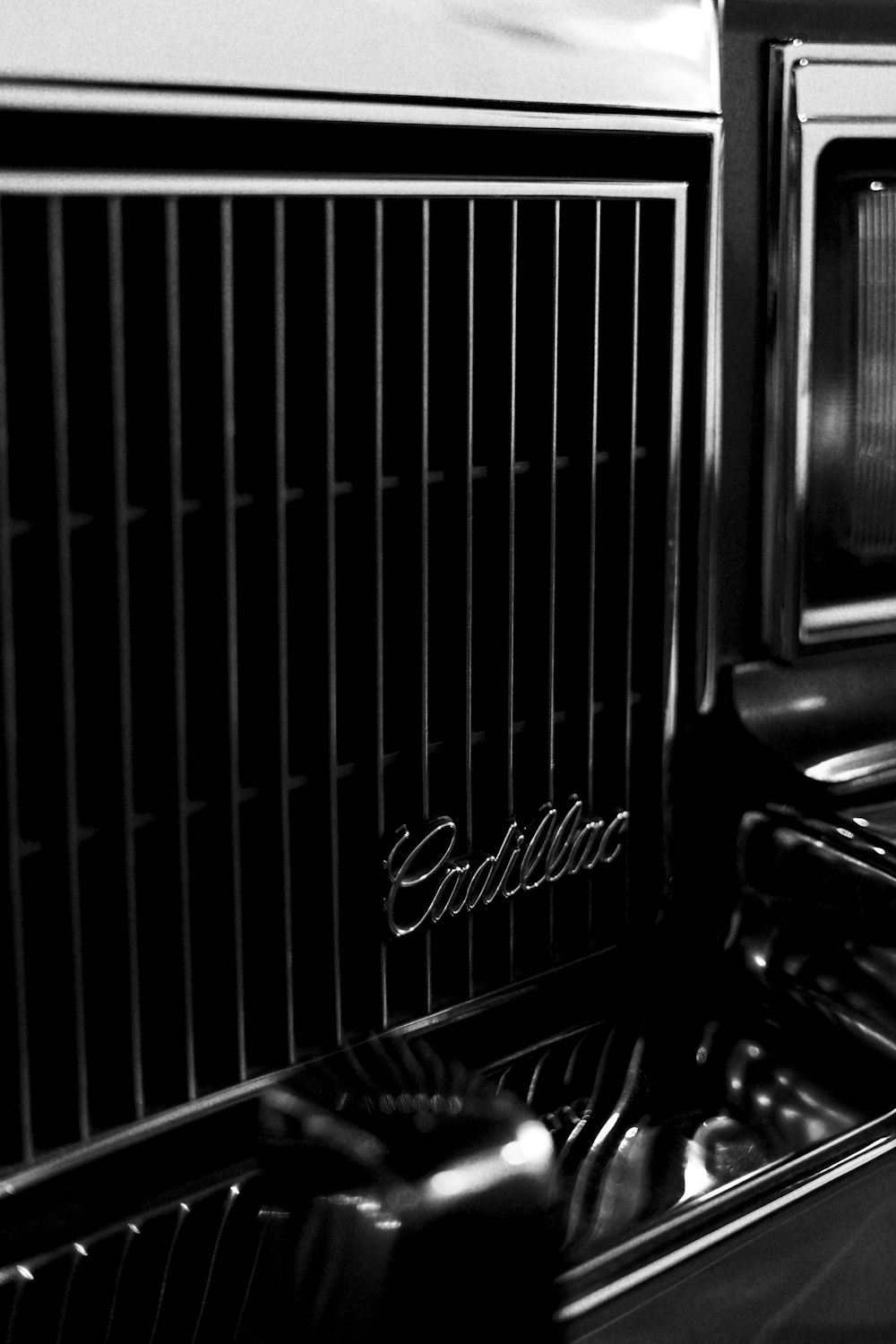 a close-up of a black grill