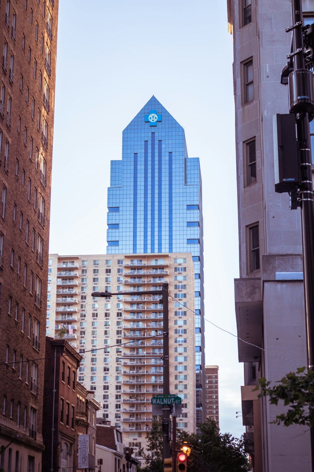 a tall building in a city